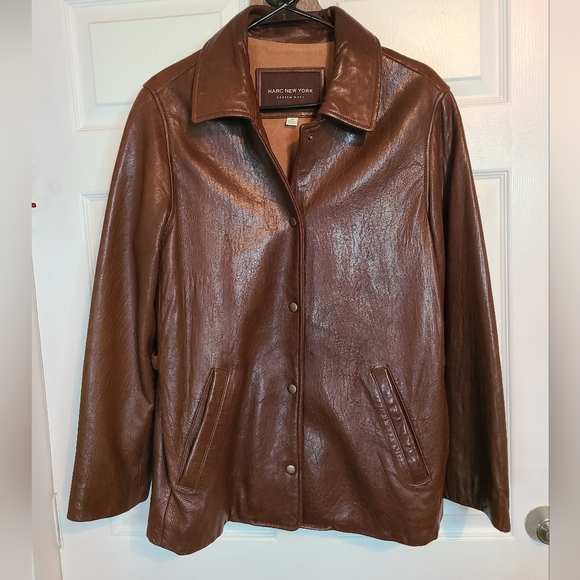 Andrew Mark (Mark of New York) Women's Brown Leather Jacket, Size: Small - Picture 2 of 7
